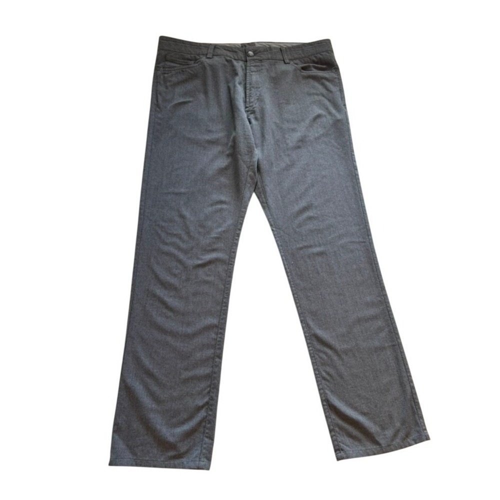 Peter Millar Crown Crafted Grey Melange Wool 5-Pocket Pants Mens 36x31
